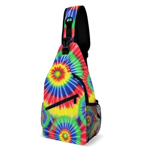 Fashion Dress Decor Sling Backpack Shoulder Bag, Day Pack, Chest Shoulder Bag For Men And Women Tie Dye