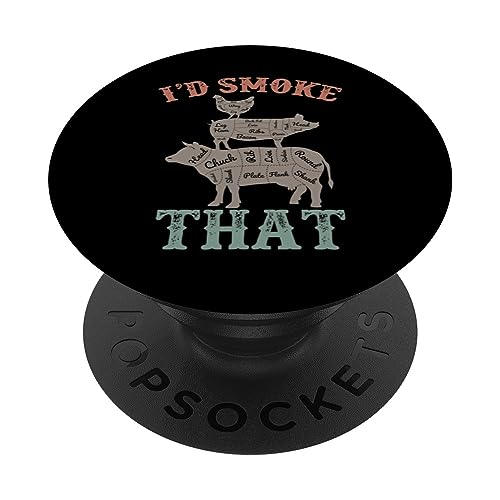 Funny Retro BBQ Party Smoker Chef Dad - I'd Smoke That PopSockets PopGrip Intercambiable