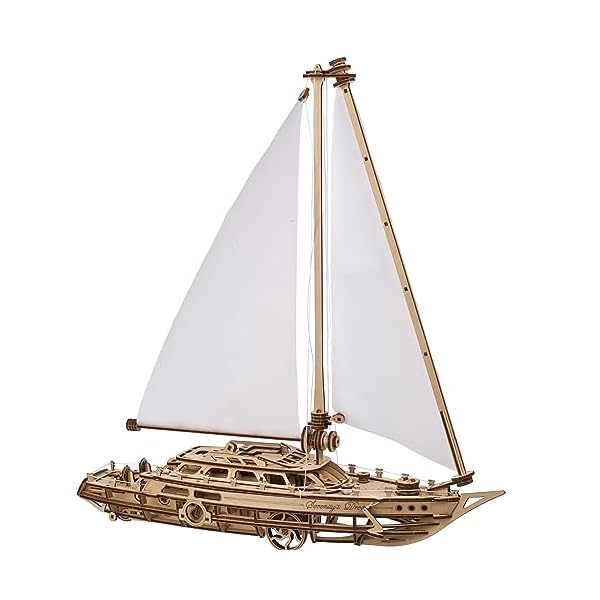 UGEARS Serenitys Traum Segelschiff Modellbausatz - Holzpuzzle Erwachsene 3D Schiff - Modellschiff Bausatz Holz - Segelboot Schiff für DIY Liebhaber - 3D Puzzle Holz Erwachsene Bausatz