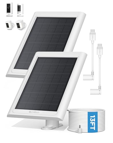 Solar Panel for Ring Camera, 2 Pack Solar Charger Compatible with Ring Stick Up and Spotlight...
