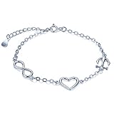 Größe und Farbe: Armband Länge:16+3.5cm; Unendlichkeit symbol:1.6*0.7cm; Herz:1.2*1cm; Anker:1.1*0.9cm; Gewicht:1.6g; Farbe:Silber.