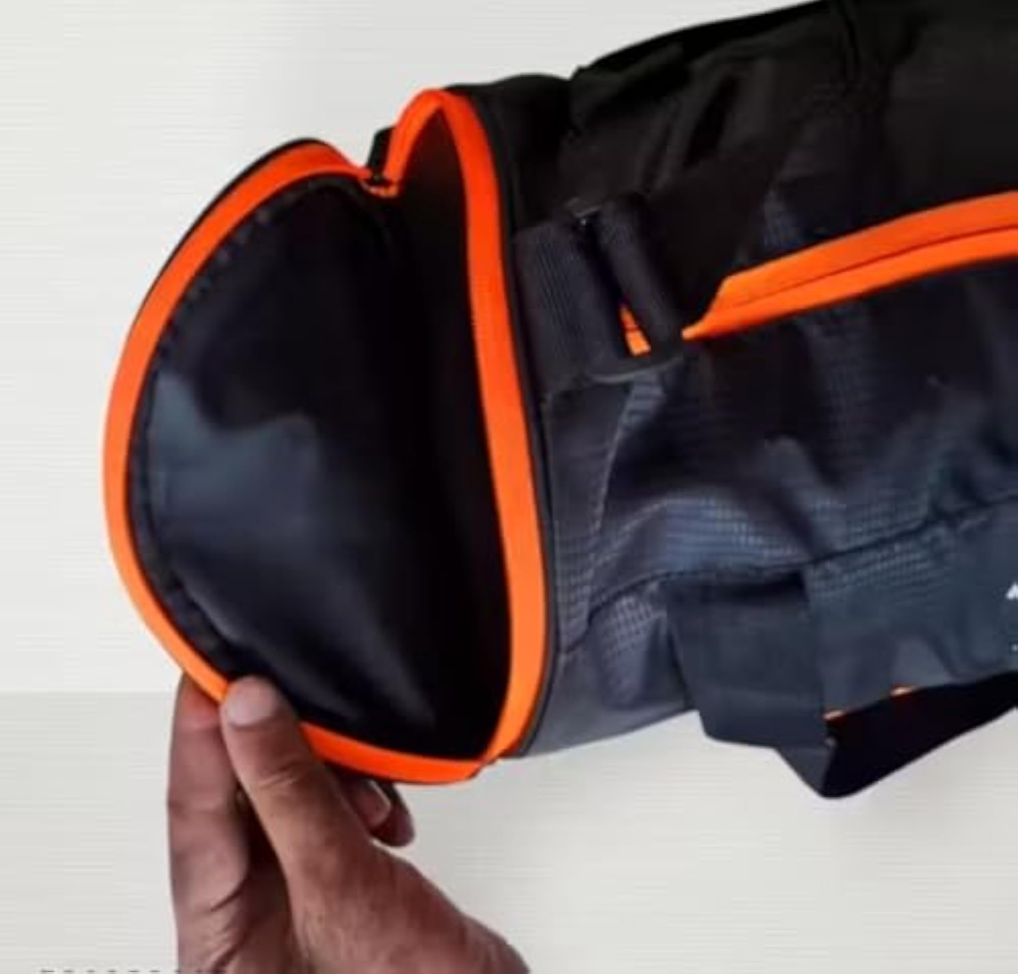 Black & Orange Polyester Gym Bag with Adjustable Straps
