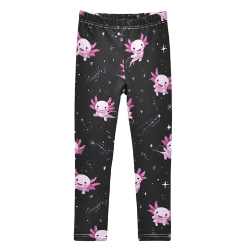 Boccsty Axolotls Shooting Star Girls Leggings Kids Yoga Pants Dance Active Tights 4T