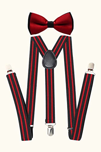 Image of BABEYOND 1920s Mens Gatsby Gangster Costume Accessories Set 30s Manhattan Fedora Hat Suspenders