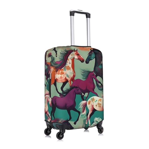 Various Kinds Of Horses Print Personalized Travel Luggage Cover With Zipper, Elastic Luggage Cover,For Daily Use3
