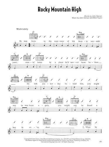 The Best of John Denver Easy Guitar Songbook | Beginner Guitar Sheet Music with Chords and Lyrics | 20 Classic Hits Including Take Me Home Country Roads Annies Song and More