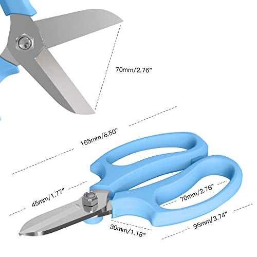 Image of Housolution Flower Scissors, Premium Steel Garden Pruning Shears, Blue | Strong Floral Shears, Floral Fruits Leaf Scissors Hand Pruner Snip Trimming Tool for Gardening Flower Arrangement