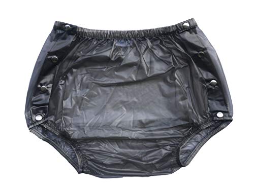 Haian Culottes en plastique clipsables pour incontinence adulte (taille 3XL, noir transparent)