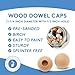 Woodpeckers Wood Dowel Caps 1-1/4 Inch Diameter With 1/2 Inch Hole, Pack of 24 Unfinished Rod Caps for Crafts and DIYers