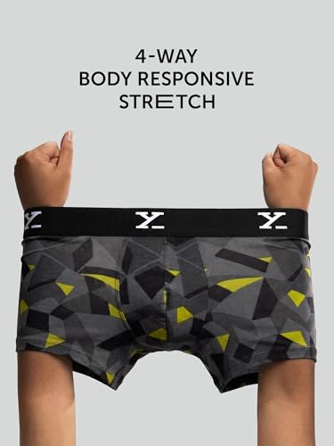 Image of XYXX Men's CloudSoft Modal Printed Trunks| Snug Fit, 4-Way Stretch & No-Marks Waistband Underwear for Man