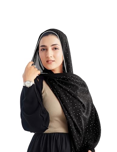 Hijab for Women Premium Chiffon Hijab Rhinestone Hijab Scraf for Women Muslim