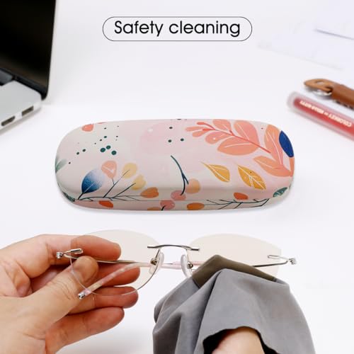 Image of PERFECTSIGHT Hard Shell Eyeglasses Case, PU Leather Protective Glasses Case, Cute Eyeglass Case for Women Men Girls