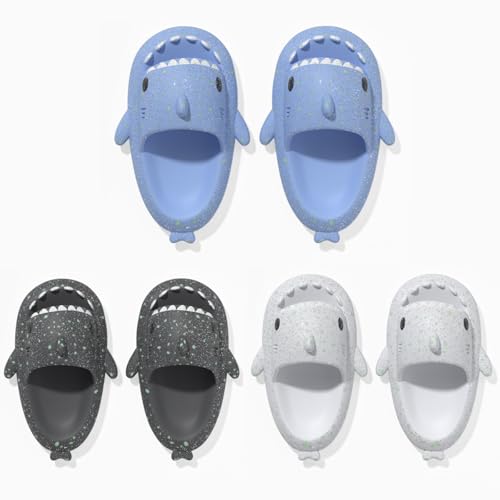 Image of allgala Shark Slides for Women Men and Big Kids Novelty Soft Slippers Open Toe Shark Sandals Cushioned Slides Beach Pool Shower Cruise Slippers with Comfy Cushioned Thick Sole