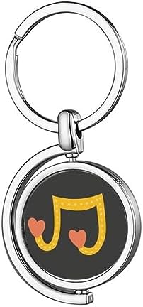 adorable Shaped music notes Rotating Keychain Metal Keyring Holder image 2