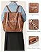 FADEON Large Laptop Tote Bag for Women Designer Leather Laptop Bag Fashion Travel Backpack Purse Shoulder Handbag Brown