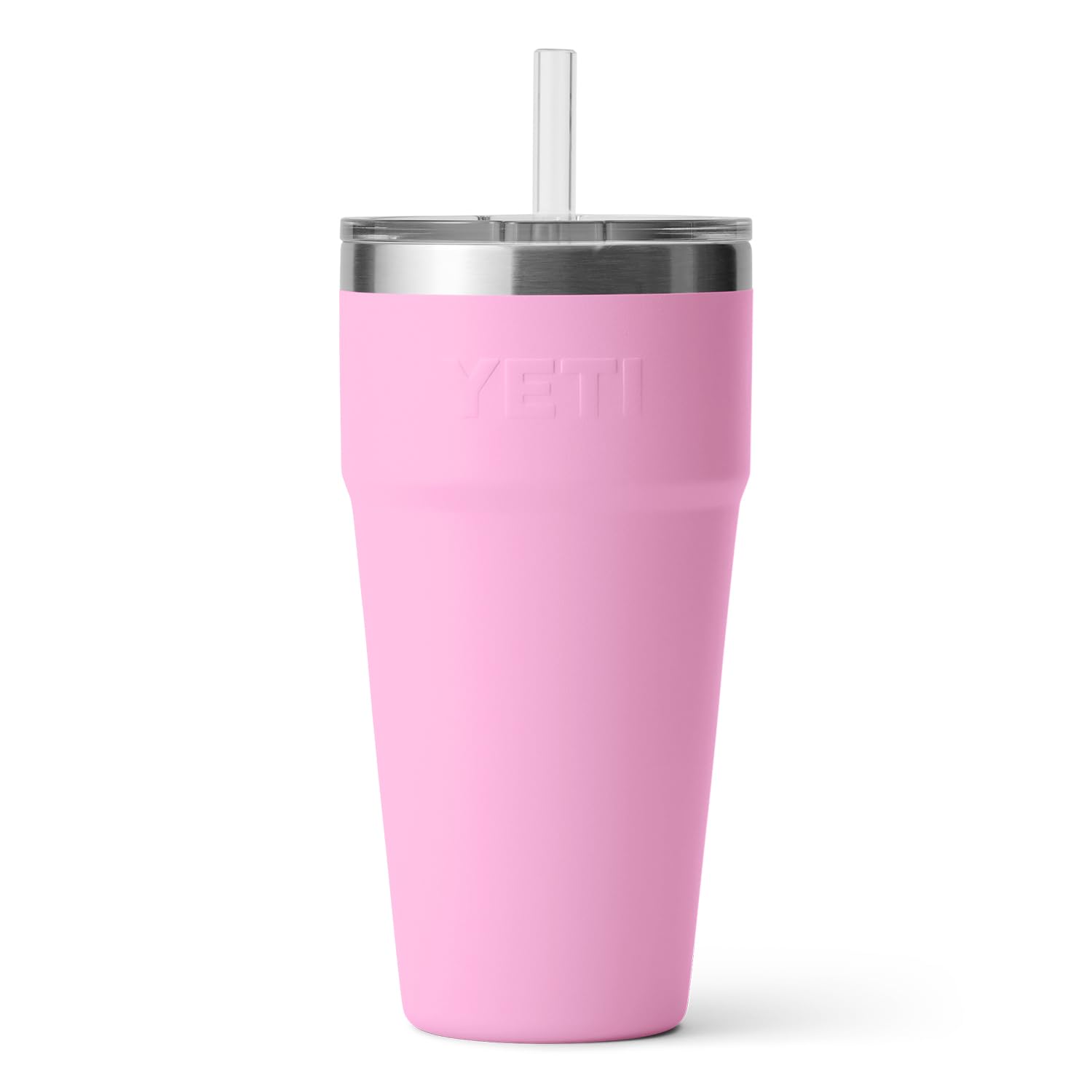 YETI Rambler Gobelet avec paille isotherme en acier inoxydable avec couvercle à paille, 769 ml, rose poudré