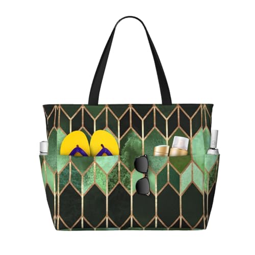 Sac de plage Vitrail Vert grand format chic pour vos vacances et sorties