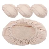 Cabilock Backwerkzeug Gärkörbchen Einlagen aus Baumwolle Leinen Elastisch Oval für 30 cm Gärkorb 4 Stück Wiederverwendbar für Sauerteigbrot und Brotbacken