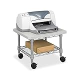 Safco Products Under Desk Printer/Fax Stand , Gray Powder Coat Finish, Swivel Wheels for Mobility