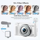 Digital Camera 4K, 72MP Autofocus Vlogging Camera for YouTube with 18X Digital Zoom, 2.8" 270°Flip Screen Compact Travel Cameras with 64GB Card & Battery for Teens Beginners Photography - Image 7