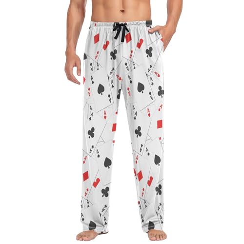 Poker Ace Card Suits Pajama Pants Clubs Hearts Spades Men's Pajama Bottoms Lounge Sleepwear PJs Sleep Pants XL3