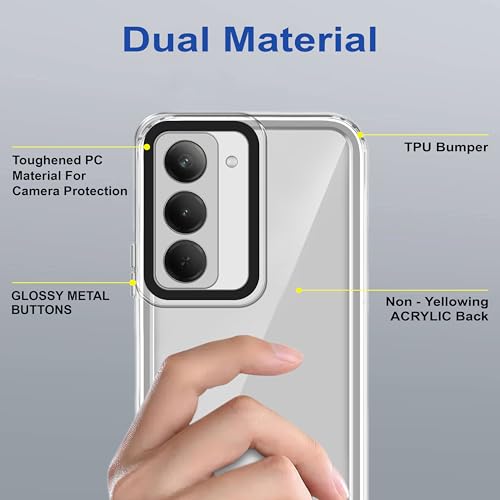 Image of Zapcase Back Case Cover for Realme P3x 5G | Compatible for Realme P3x 5G Back Cover | Case Cover with Camera Protection | (TPU + PC | Transparent)