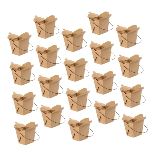FUNOMOCYA Multipurpose Food Takeaway Box Kraft Paper Lunch Boxes 20pcs for French Fries Snacks Cookies Storage Holder Chinese Takeout Boxes