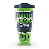 Tervis Classic Tritan 24oz Classic Tumbler with Travel Lid | NFL® Seattle Seahawks - Super Bowl LX Champions | Made in America, BPA/PFAS Free, Keeps Drinks Hot or Cold