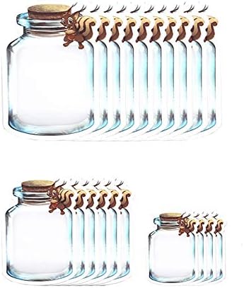 Enkrio 20Pcs Mason Jar Bags, Reusable Airtight Zipper Seal Snack Food Saver Freezer Storage Baggies for Kids Nuts Cookies(10Large, 6Medium, 4Small)