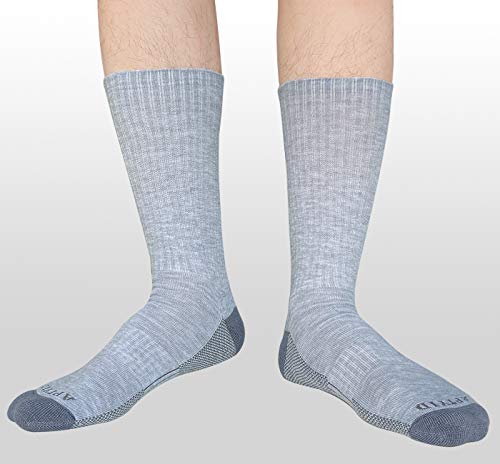 Aptyid Men's Moisture Control Cushioned Crew Work Boot Socks, Size 9-12, Grey, 6 Pairs #TOP5