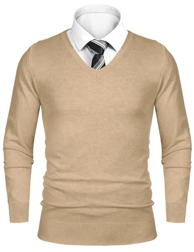 Pull Homme Col V iClosam en maille de coton classique pour automne hiver