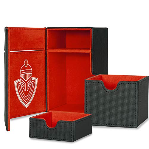 Card Guardian - Premium 100 Card Deck Box with Dice Compartment for Trading Card Games TCG (Black)
