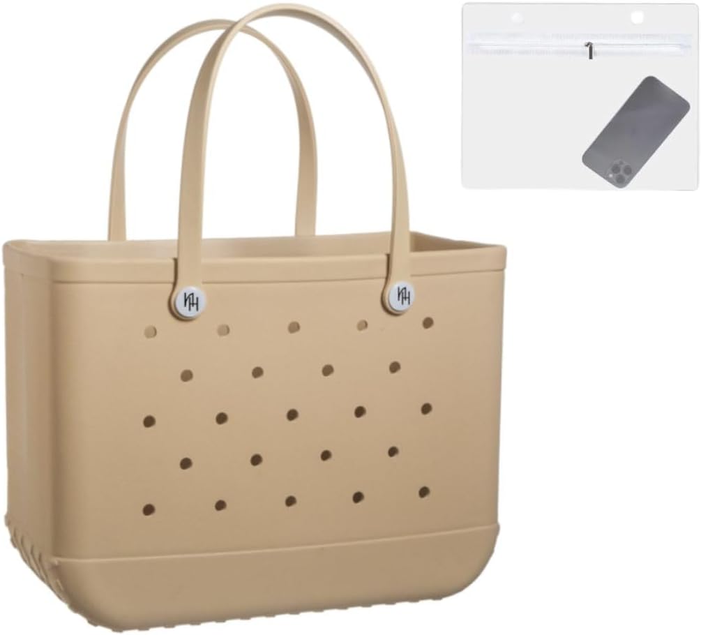 Premium Waterproof Silicone Beach Tote Bag with Inner Waterproof Sleeve for Pool, Travel, Outdoor, Grocery, Fitness Premium Waterproof Silicone Beach Tote Bag with Inner Waterproof Sleeve for Pool, Travel, Outdoor, Grocery, Fitness