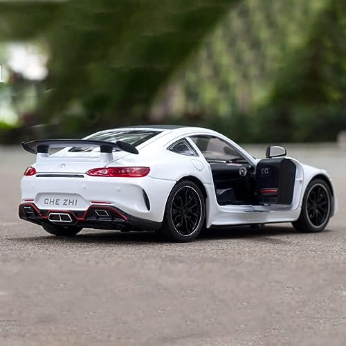 Image of Exquisite car Model 1 /24 Benz AMG GTR Toy Cars Model Car, Zinc Alloy Pull Back Toy car with Sound and Light for Kids Boy Girl Gift. (White)