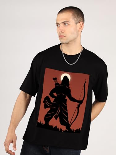 Image of CHKOKKO Mens Polyester Stylish Oversized T Shirt for Daily & Casual Wear Printed Design with Drop Shoulder & Half Sleeves