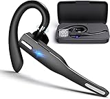 【Batería de Larga Duración con Estuche de Carga LED】400 horas de tiempo de espera y 10-12 horas de música/tiempo de conversación. Este auricular Bluetooth tiene una exquisita caja de carga de 500 mAh, no solo puede proteger el auricular inalámbrico, sino que también puede cargarlo varias veces. Este auricular Bluetooth solo requiere una carga rápida de 1,5 horas. Viene con un cable de carga tipo C