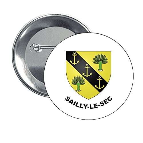 BUTTON . HERALDIC SHIELD SAILLY-LE-SEC SOMME FRANCE