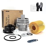 Oil Filter Housing Cap Oil Change Kit for Toyota 4Runner Tundra Lexus RX350, Aluminum Oil Filter