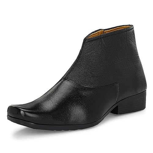 Shoe Island ® Chelsea-X ™ Fashionable White Leather Zipper High Ankle Length Casual Long Chelsea Boots for Men (IM8200)