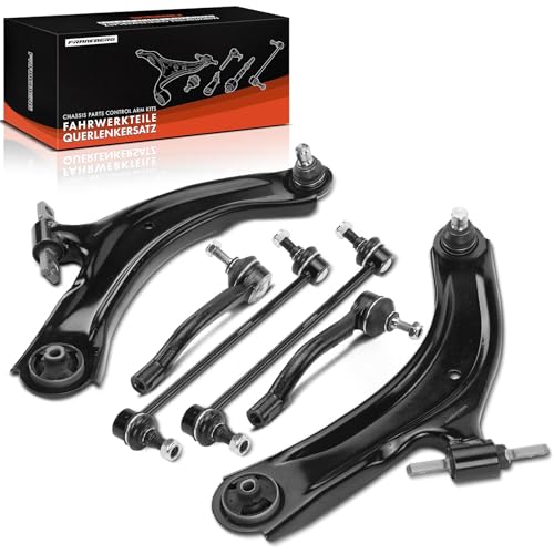 Frankberg 2x Control Arm 2x Tie Rod End 2x Stabiliser Link Front Axle Compatible with Qashqai +2 I J10 JJ10E NJ10 1.5L-2.0L 2007-2013 KolE.O.S I HY 2.0L 2.5L 2008-2023 Replace# 546684CB0A