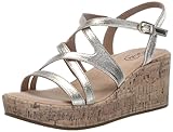 LifeStride Womens Bailey Strappy Platform Wedge Sandals Platino Gold 7.5 M