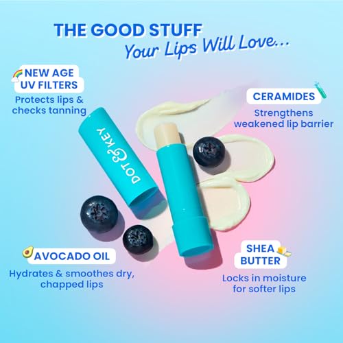 Image of Dot & Key Barrier Repair Hydrating Lip Balm SPF 50 | Blueberry Bliss | Repairs Damaged Lip Barrier | Non Tinted | 4.5 gm