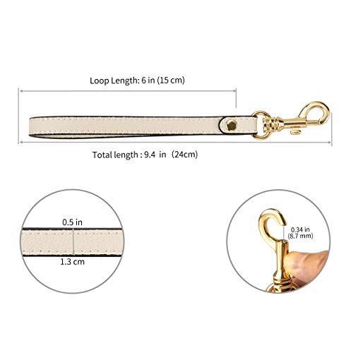 Allzedream Wristlet Strap Genuine Leather Keychain For Wallet Purse Clutch Cellphone Key Lanyard (White) #TOP3