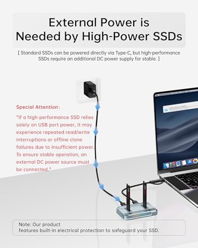 Duplicador SUITOK M.2 NVMe SSD con estación dual USB-C miniatura 3