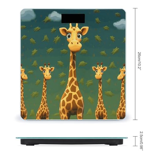 Báscula digital de baño con diseño jirafa y pantalla LCD miniatura 2