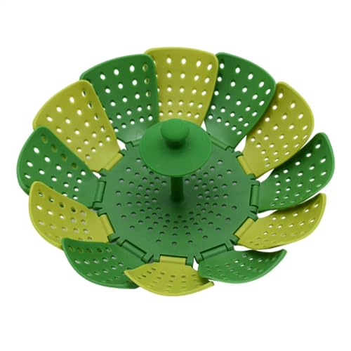 Cesta de vapor plegable, cesta de vapor de silicona, cesta de vapor de silicona, inserto de vapor, utensilios de cocina para cocinar verduras y mariscos, verde