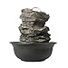 BBabe Spinning Orb Rock Cascading Tabletop Fountain, Zen Meditation Indoor Waterfall Feature with LED Light for Home Office Bedroom Relaxation