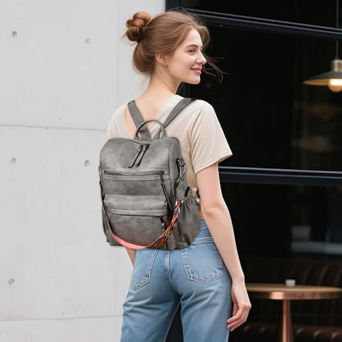 Image of Dora & Liz Womens Backpack Purse Leather Backpack Purse for Women Travel Fashion Backpack Designer Ladies Shoulder Bags
