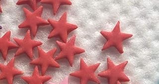 120 Beautiful Edible Sugar Fondant Stars; Approx. 1cm; Choose Color; Baby Shower, Kids Character, Birthday, Wedding, Christmas Etc Cake Cupcake Topper/Decorations/Sprinkles (Red)