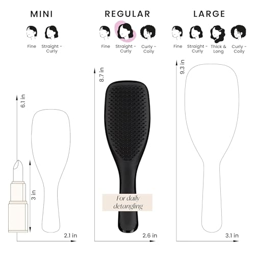 Image of TANGLE TEEZER The Wet Detangler, Liquorice Black, All Hair types, unisex-adult